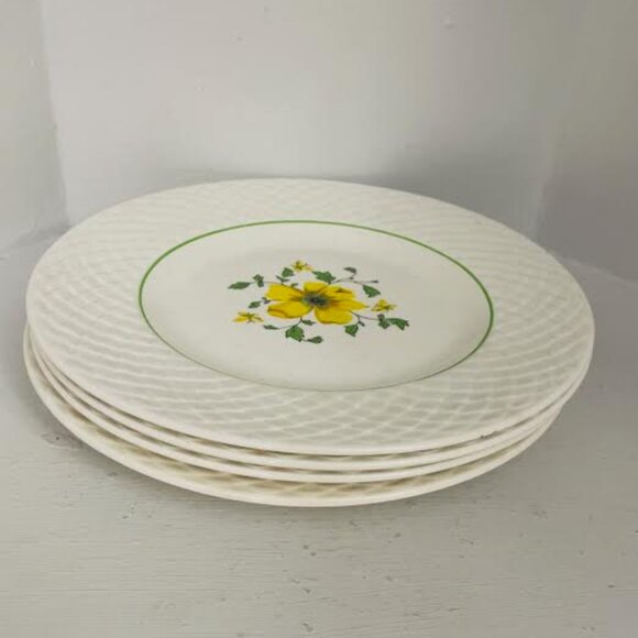 Wedgwood Jacqueline Pattern Set of 4  English Dinner Plates Vintage Dinnerware - Picture 9 of 15